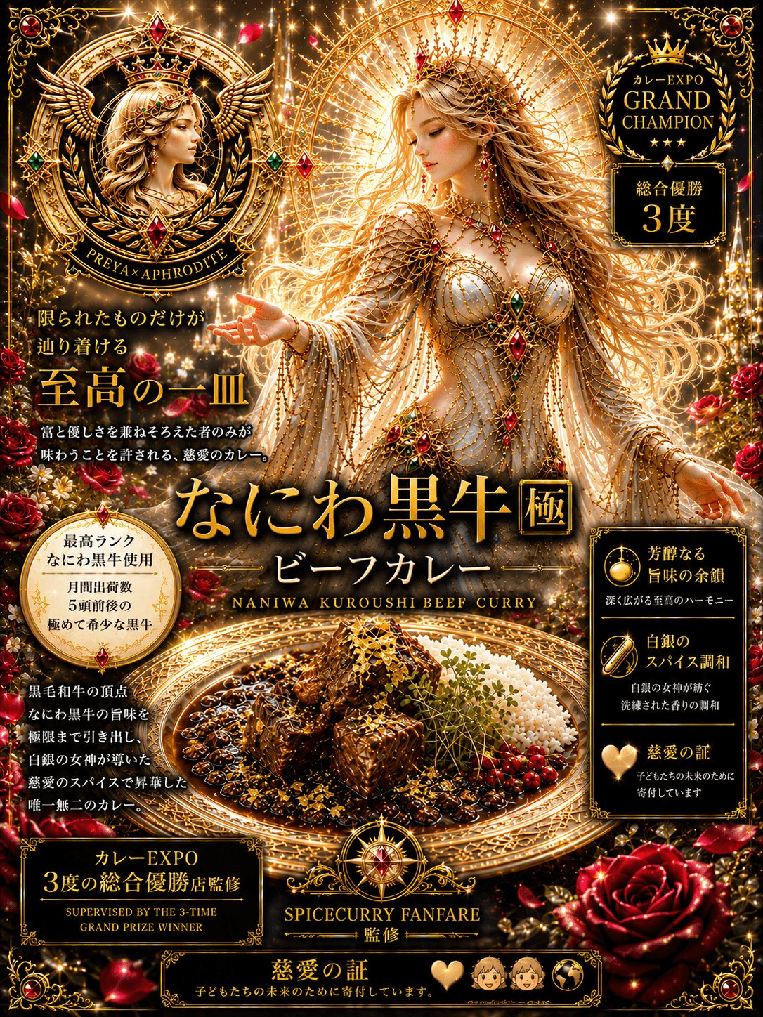 カレーEXPO3度総合優勝店
SPICECURRY FANFAREが
「世界一高級なレトルトカレー」に挑戦！　日本一高級を超える1万円のレトルトカレーを開発
