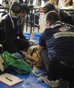 当院医療チームによる模擬救命活動の様子