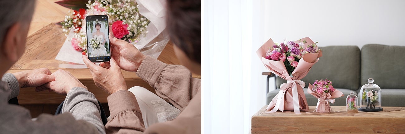 感謝の気持ちをお花×動画×結婚写真で伝える『お手紙ムービー』誕生。全国のスタジオでサービス提供スタート
