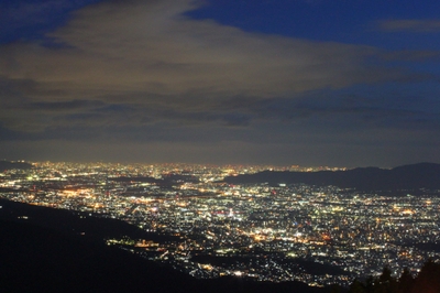 京都方面の夜景（9月上旬）