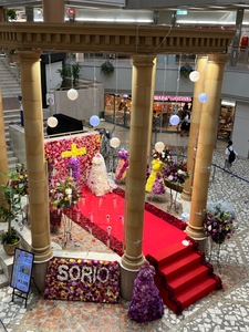 地域の特色(市花:ダリアと宝塚の文化=宝塚歌劇)を生かしたフラワーアート