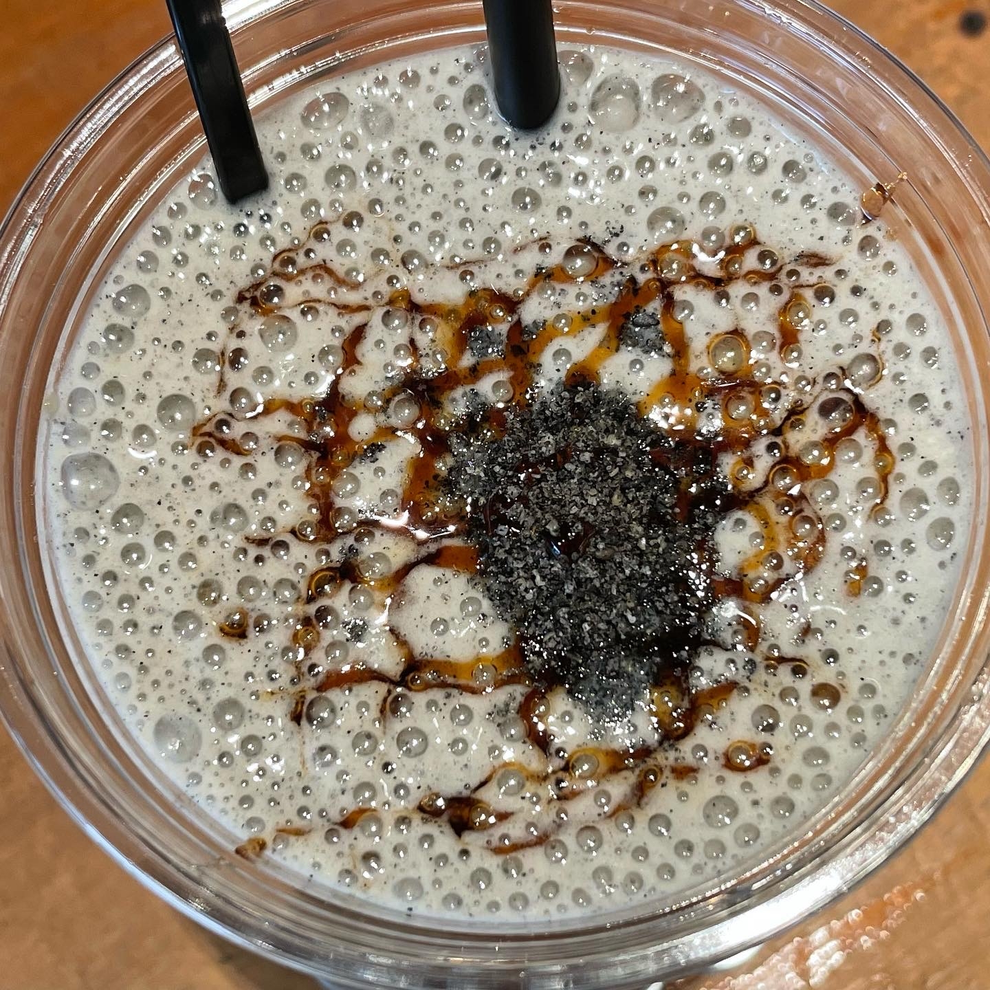 黒ごまバナナミルクスペシャル(上から)