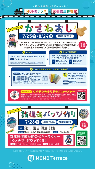 MOMOテラス×京都鉄道博物館かさねおしスタンプラリー＆缶バッチ作り