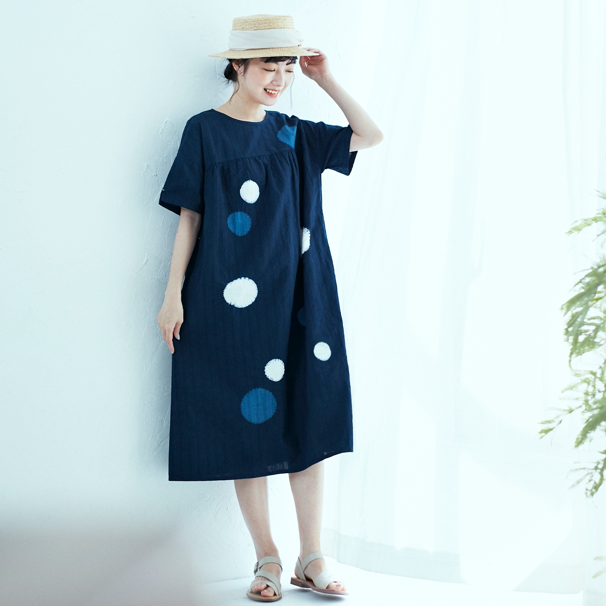 さと　有松絞りリメイク、有松ティアードワンピース、サロペット さと様専用 有松絞りリメイク、有松ティアードワンピース