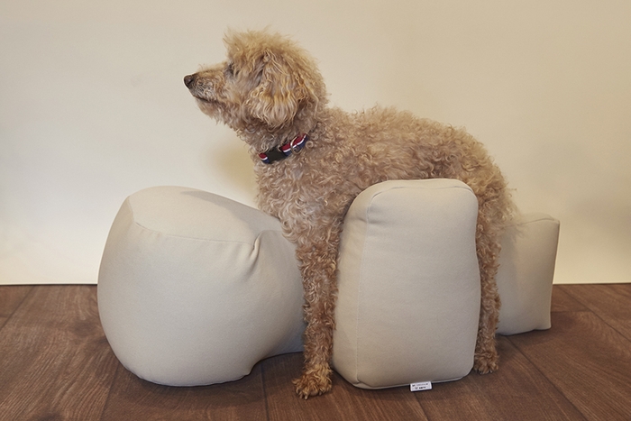 サイドクッションで支えられている様子