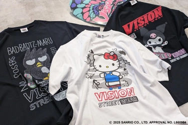 ハローキティ、クロミ、バッドばつ丸とストリートブランド 「VISION STREET WEAR」のコラボTシャツが登場！ Ha-Li-C STOREで5月21日(水)販売開始