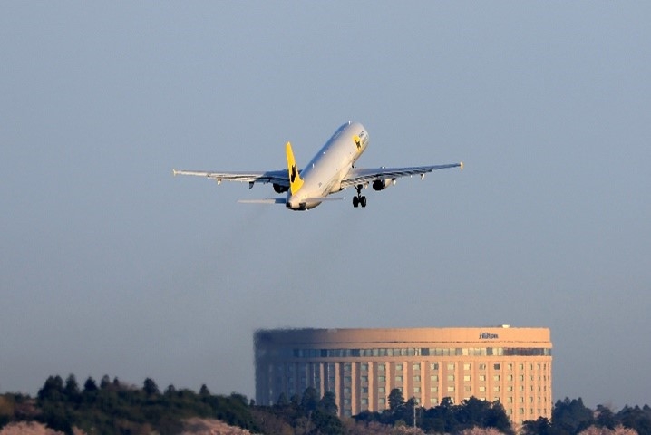 <離陸時の様子:成田空港>