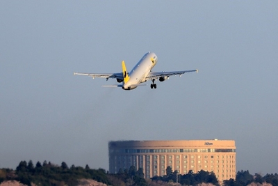 ＜離陸時の様子：成田空港＞