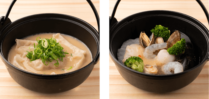 焚き餃子鍋&海鮮いろり煮込み