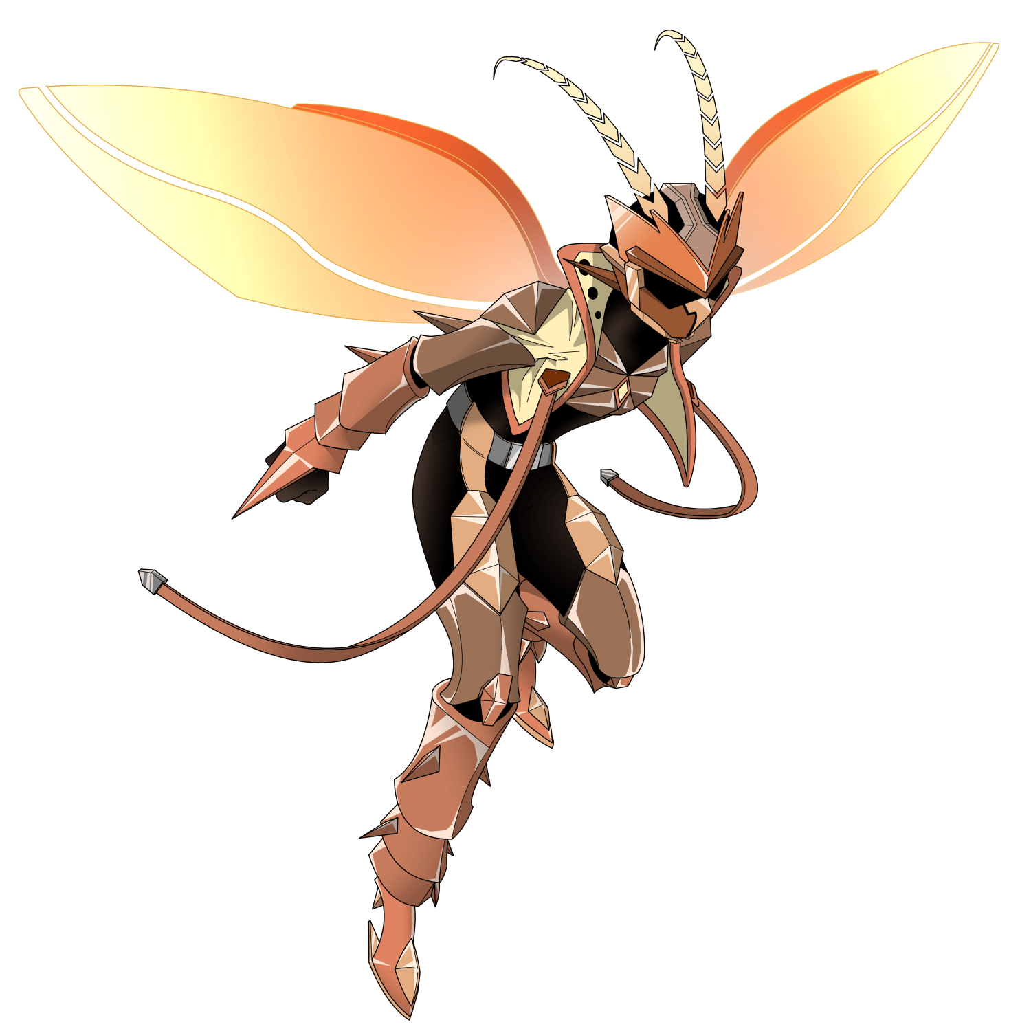 特撮ヒーローになったオスゴキブリ(飛び立つポーズ)