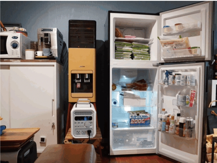 冷蔵庫が約59時間使用可能(200Lクラス)