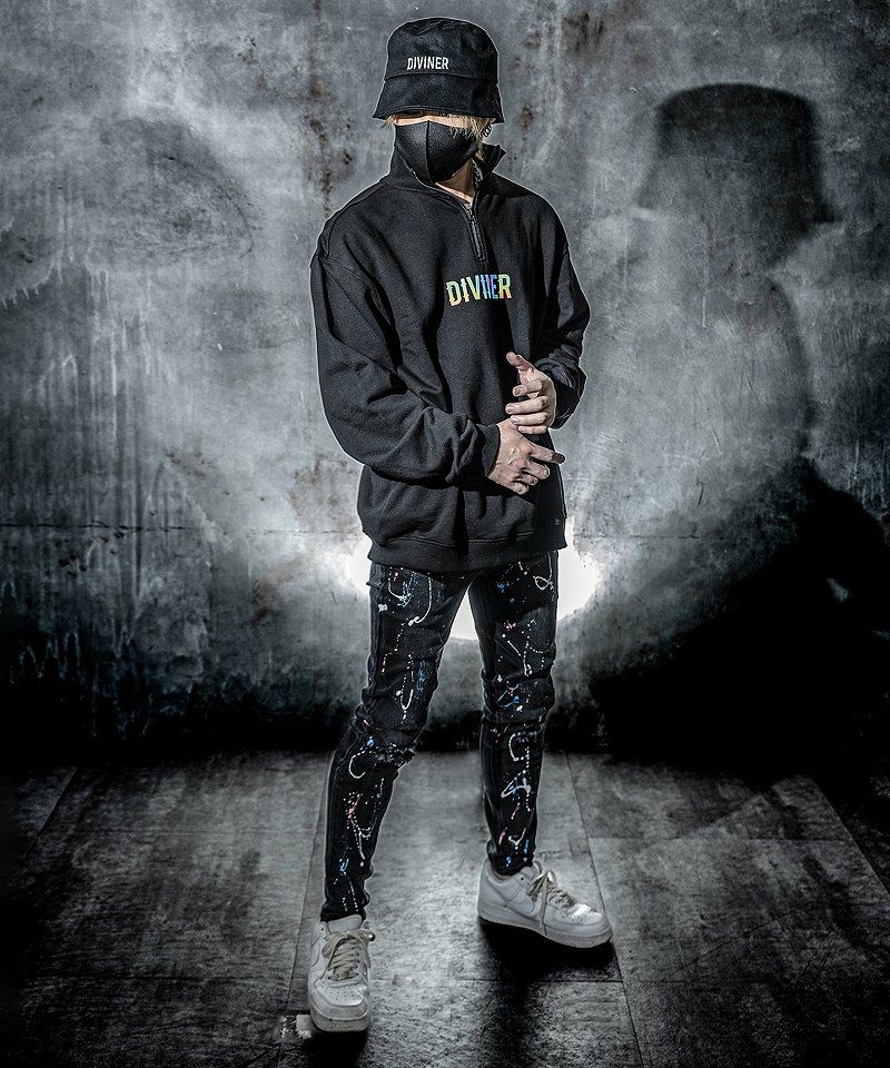 Aurora Reflect Half zip Sweat Shirts(ブラック)