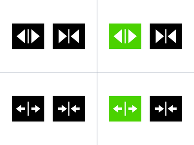 主な開閉ボタンのデザイン