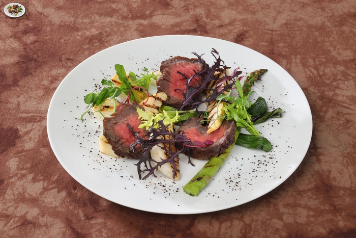 炭塩の鹿のティエド グリル野菜サラダ