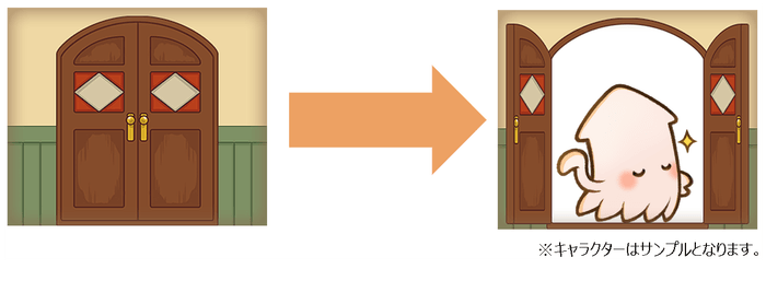 扉を開ける背景