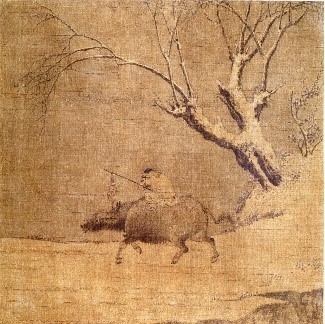 国宝 雪中帰牧図(右幅)李迪筆 中国・南宋時代