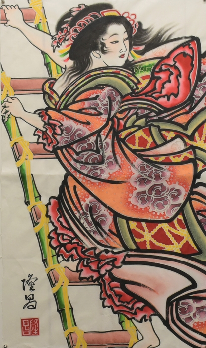 見送り絵 ※堅田ネプタ愛好会 (約)縦112センチ×横66センチ