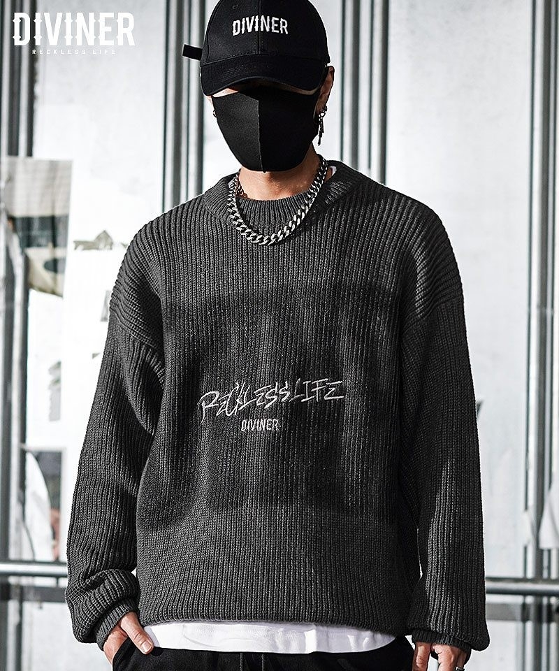 Ephemeral Logo Knit(チャコール)