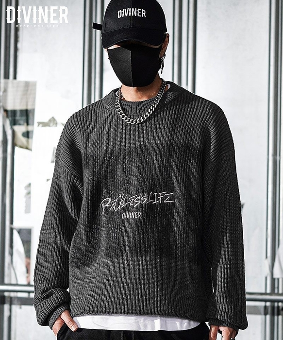 Ephemeral Logo Knit(チャコール)