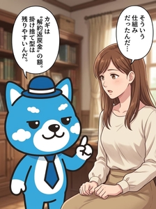 あおちゃんが「カギは解約返戻金の額で、掛け捨て型は残りやすい」と解説し、女性が仕組みを理解する、自己破産で生命保険を残せる基準を示した漫画