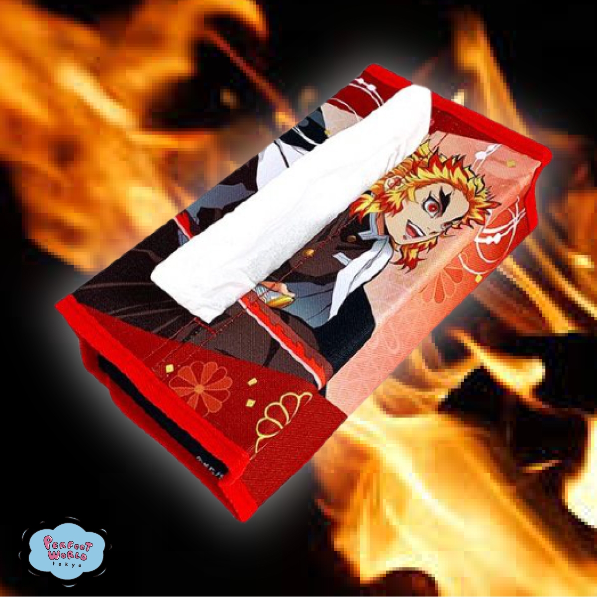 超速報2!煉獄さんがティッシュカバーなんて燃えそう、、花粉のこの季節。テイッシュを鬼滅の刃に、例えば禰豆子にしようっと。