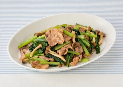 小松菜と豚肉のしょうゆ＆ペパー炒め