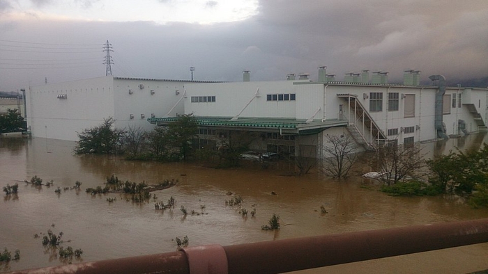 浸水した工場(写真提供:ホクト)