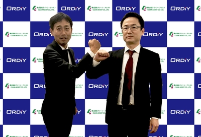 オルディ株式会社常務取締役 寳田哲也　　　株式会社クリーン・アシスト 代表取締役社長 棚橋遵一郎