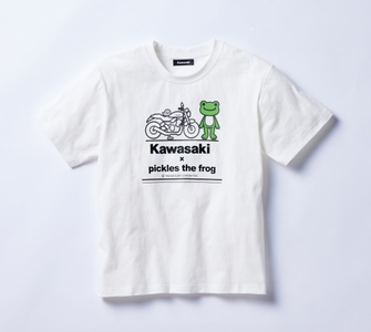 ●カワサキ×かえるのピクルス　Tシャツ 　￥5,720（税込）/Ⅿ、Ⅼ/ホワイト