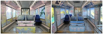 リトルツインスターズ仕様のモノレールも運行