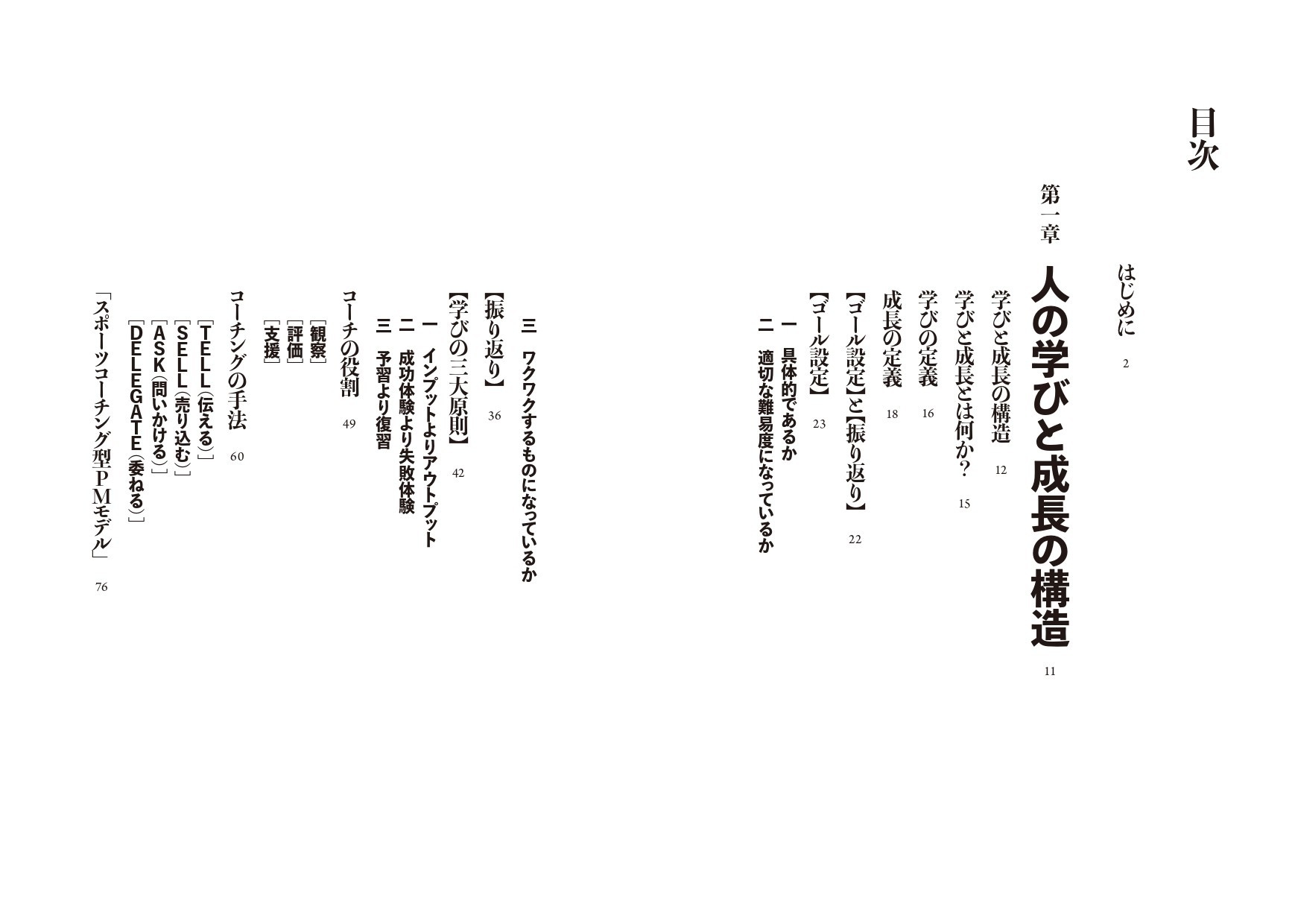 『スポーツコーチング解体新書 学びを構造的に捉え人を成長に導く』目次①