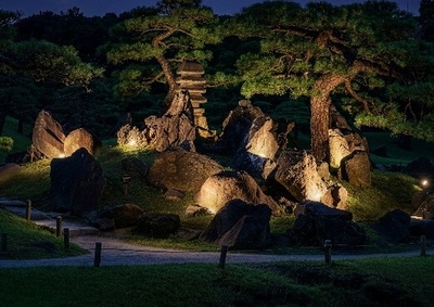 中島周辺のライトアップ（昨年度の様子）