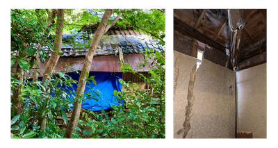 風雨の影響で傷んだ傷んだ施設