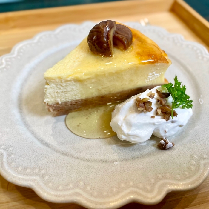 栗のカッテージチーズケーキ