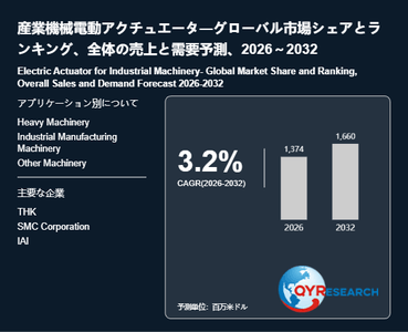 上記の図表／データは、QYResearchの最新レポート「産業機械電動アクチュエータ―グローバル市場シェアとランキング、全体の売上と需要予測、2026～2032」から引用されています。