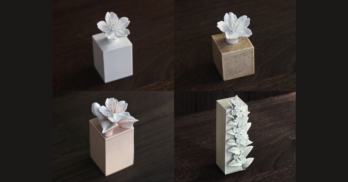 世界に同じものが二つとない。磁器彫刻作家が手がける桜・わすれな草のアートオーナメント4種が登場 - 予約受付開始
