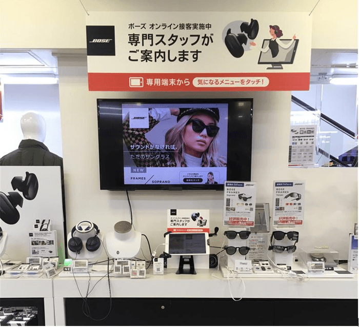 店頭での設置の様子(画像はビックロ店内)