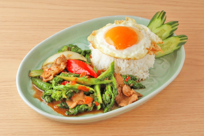 春ガパオ 菜の花と豚肉のガパオライス