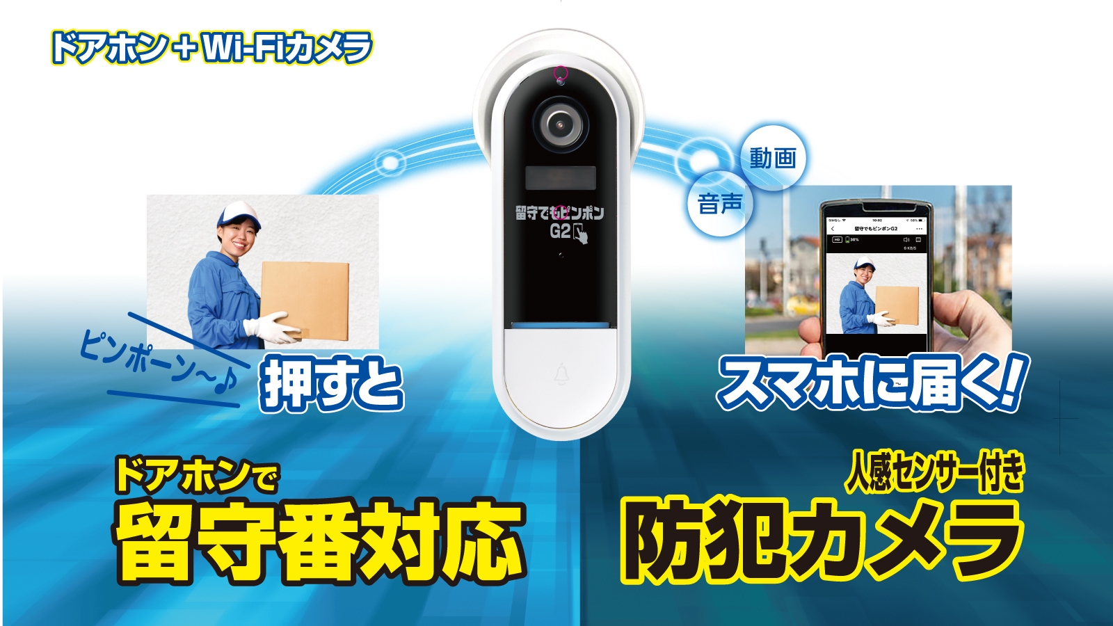 【未使用】AI顔検出機能付き防犯カメラ　留守でもピンポンG2 グランシールド 留守でもピンポンG2 GS-DB026DTKが12,873円 通販