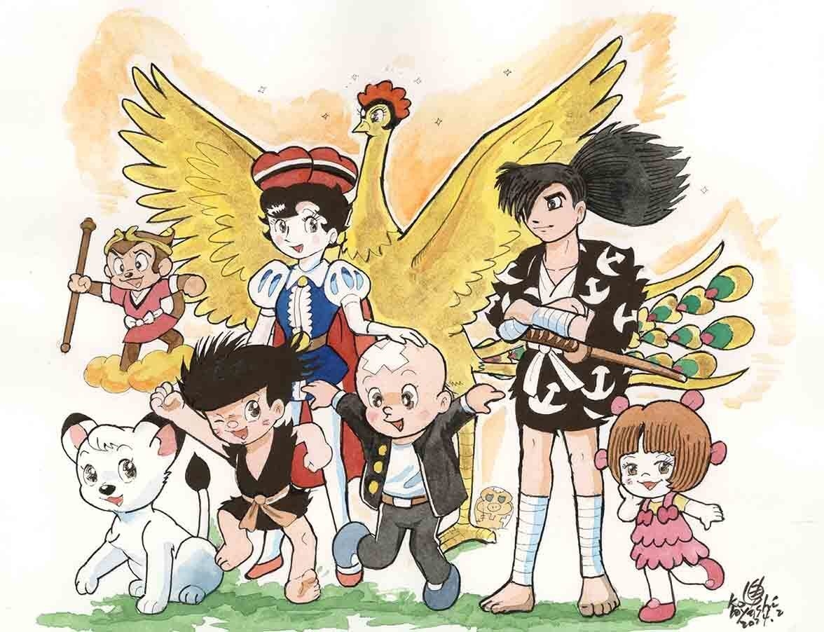 小林準治 直筆水彩画「手塚ファミリー」