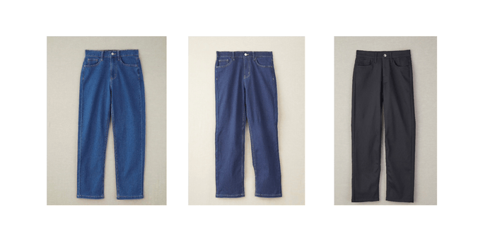 　青デニム・紺デニム・黒