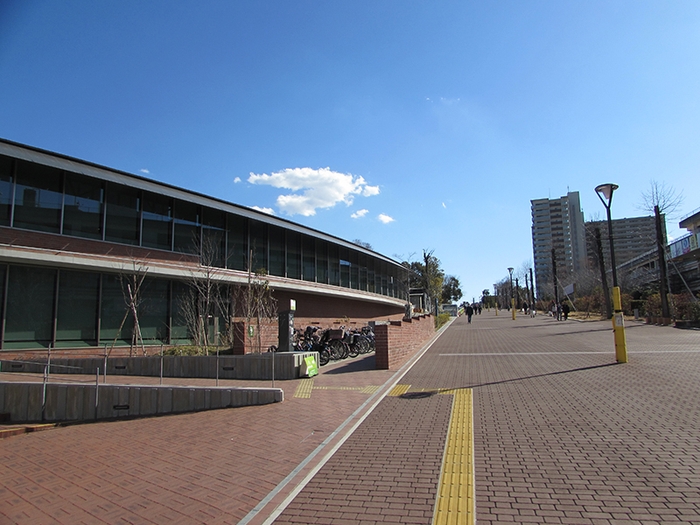 多摩中央公園の一角にある多摩市立中央図書館。2023年７月に市内の中学校跡地から移転。延床面積約5400㎡と広大（画像提供：多摩市）