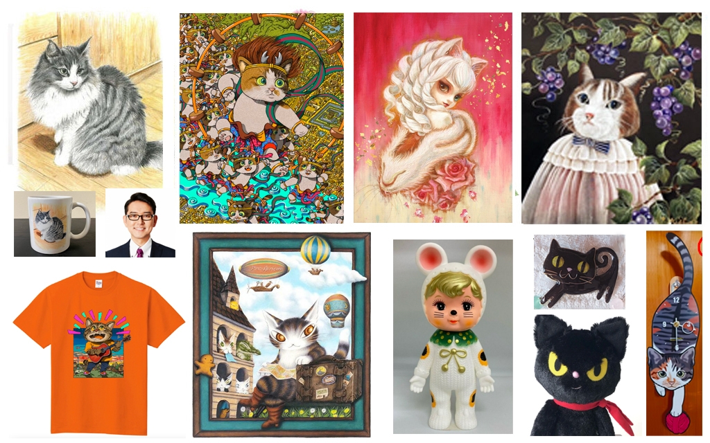 猫の日に合わせ「猫のダヤン」や、ナイツの土屋伸之ら 芸能人画家も