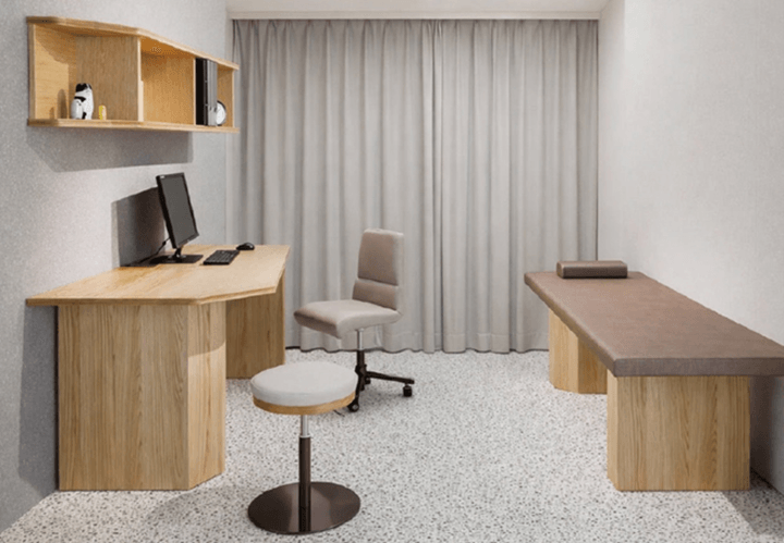 無機質になりがちな診察室を、患者様がリラックスできる空間に。天然木のぬくもりがある、洗練されたデザインの家具ブランドを発表。