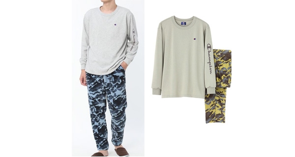 人気のChampionのリラクシングウェアが進化!トレンドのカモフラ柄のボトムがアクセントのルームウェアや、「前だけイン」も楽しめるスタイリッシュなシャツパジャマが登場
