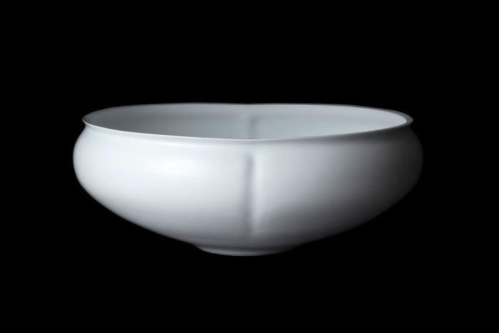 作品イメージ(白磁四方押縁反深鉢)