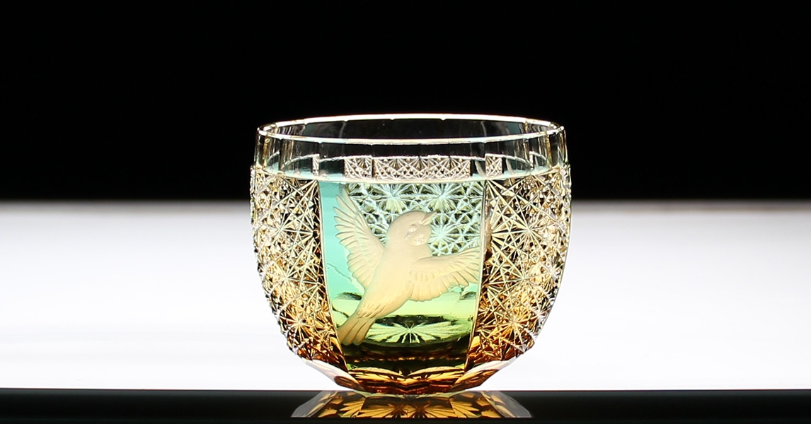 開発を止めない！Jewel Kiriko プロジェクト　雀の酒杯 琥珀緑 ～(有)川商