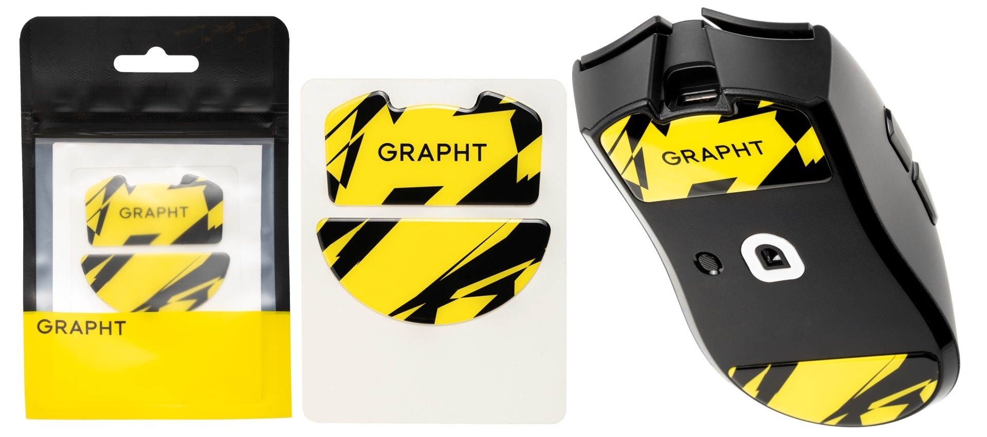 GRAPHT ガラス マウスソール パッケージ・製品・装着イメージ