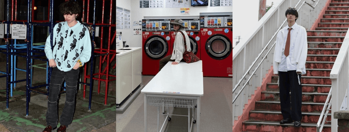 学生による古着の商品コーディネート例