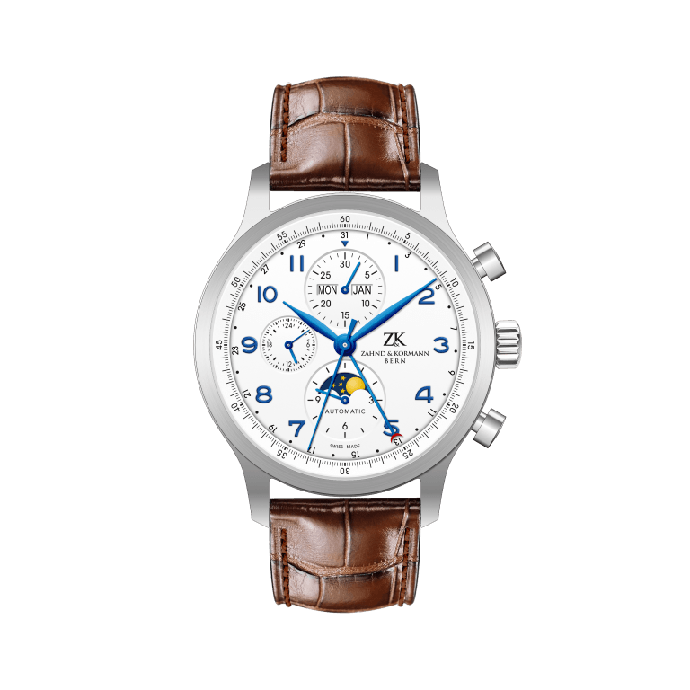 こちらはすっきりした白文字盤!